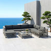VIRASAT FURNITURE OUTDOOR ROPE SOFA SET 6-SEATER WITH OTTOMAN & CENTER TABLE (GREY) – BRAIDED GARDEN & BALCONY SET