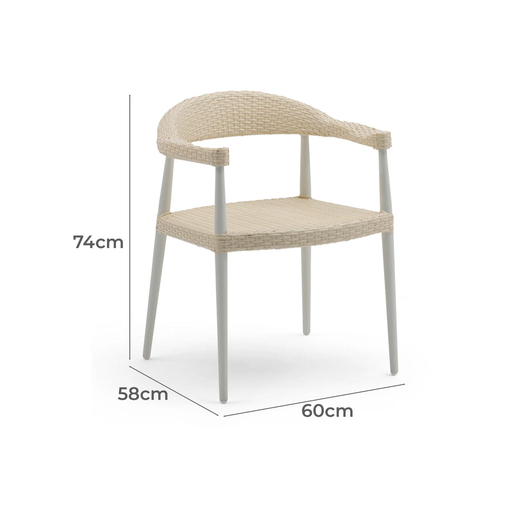 Virasat Outdoor Patio Seating Set 3 Chairs and 1 Table Set (Cream)-VIRASAT FURNITURE & FURNISHING