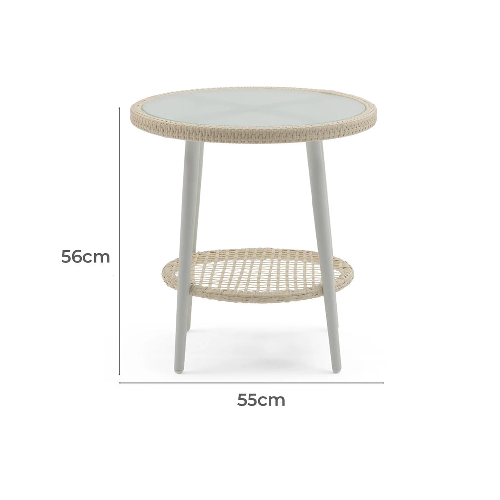 Virasat Outdoor Patio Seating Set 3 Chairs and 1 Table Set (Cream)-VIRASAT FURNITURE & FURNISHING