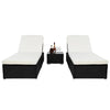 Virasat Outdoor Swimming Poolside Lounger (Set of 2) With 1 Side Table (Black + White)-VIRASAT FURNITURE & FURNISHING