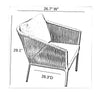 Virasat Outdoor Patio Seating Set 2 Chairs and 1 Table Set (Grey) Braided & Rope-VIRASAT FURNITURE & FURNISHING