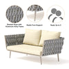 Virasat Outdoor Garden Balcony Sofa Set 2 Seater, 2 Single Seater and 1 Center Table Set, Braid & Rope (Beige + Grey)-VIRASAT FURNITURE & FURNISHING