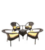Virasat  Outdoor Patio Seating Set 4 Chairs and 1 Table Set (Brown)