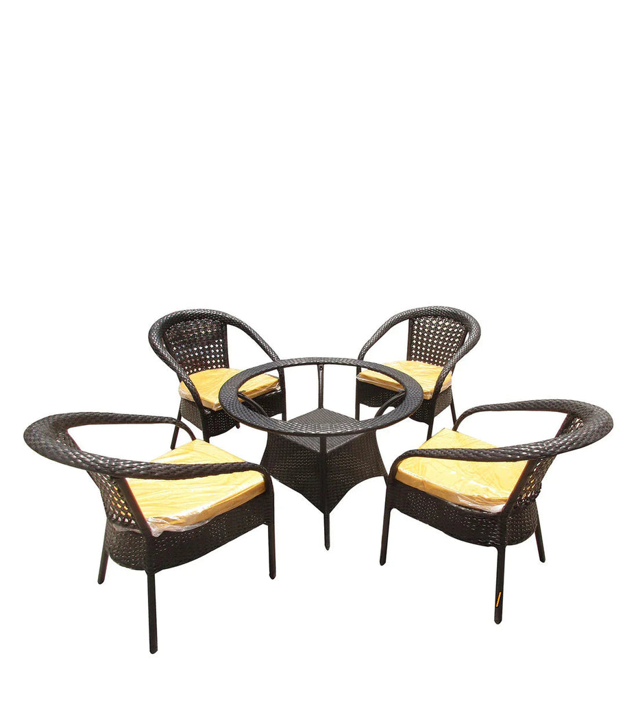 Virasat  Outdoor Patio Seating Set 4 Chairs and 1 Table Set (Brown)
