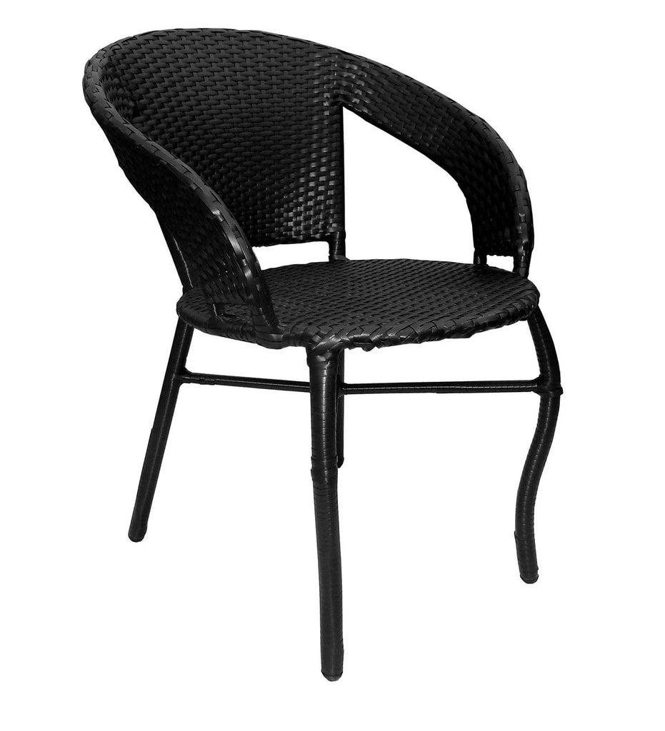 Virasat  Outdoor Patio Seating Set 2 Chairs and 1 Table Set Black