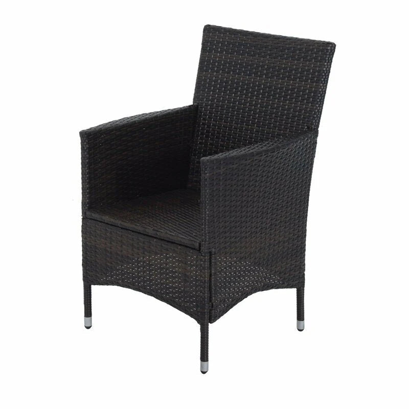 Virasat  Outdoor Patio Seating Set 2 Chairs 1 Table Black
