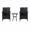 Virasat  Outdoor Patio Seating Set 2 Chairs 1 Table Black