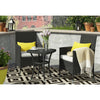 Virasat  Outdoor Patio Seating Set 2 Chairs 1 Table Black