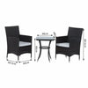 Virasat  Outdoor Patio Seating Set 2 Chairs 1 Table Black