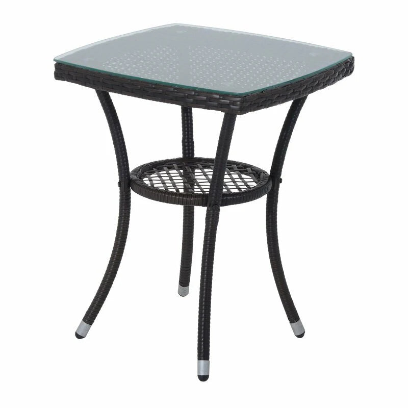 Virasat  Outdoor Patio Seating Set 2 Chairs 1 Table Black