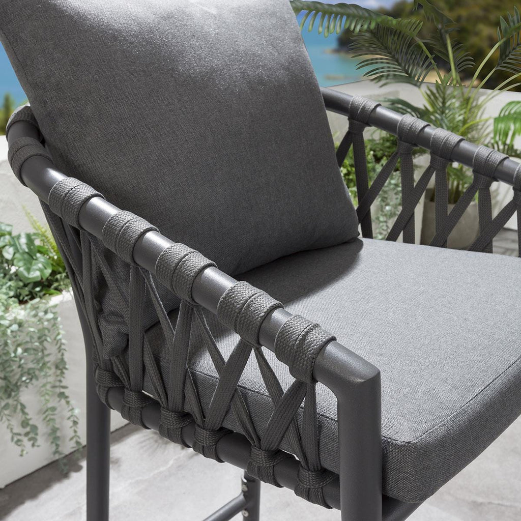 Virasat  Outdoor Patio Bar Set 6 Chairs and 1 Table Set Braided & Rope