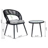 Virasat Outdoor Patio Seating Set 2 Chairs and 1 Table Set Braided & Rope-VIRASAT FURNITURE & FURNISHING