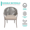 Virasat Outdoor Patio Seating Set 2 Chairs and 1 Table Set (Grey) Braided & Rope-VIRASAT FURNITURE & FURNISHING