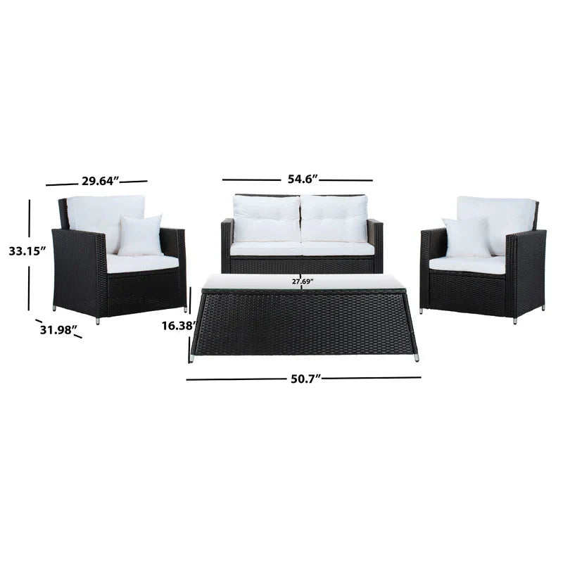 Virasat Outdoor Sofa Set 2 Seater, 2 Single Seater and 1 Center Table (Black + White)-VIRASAT FURNITURE & FURNISHING