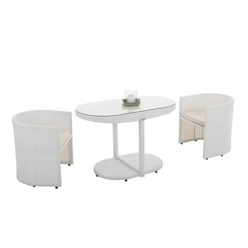 Virasat Outdoor Patio Seating Set 2 Chairs and 1 Table Set Brown-VIRASAT FURNITURE & FURNISHING