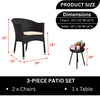 VIRASAT FURNITURE 3-Piece Outdoor Rattan Wicker Patio Set