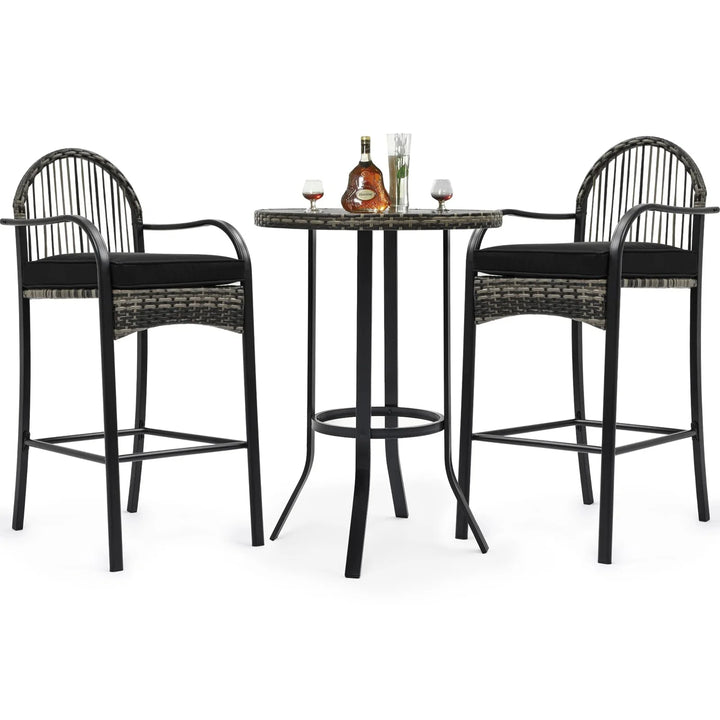 Virasat Chairio Outdoor Bar Sets 2 Chairs and 1 Table Patio Bar Set