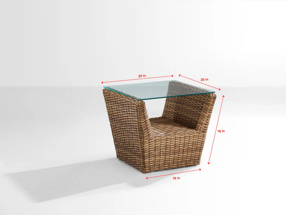 Virasat Outdoor Garden Balcony Sofa Set 2 Seater, 2 Single Seater and 1 Center Table With 1 Side Table Set (Brown + Beige)-VIRASAT FURNITURE & FURNISHING
