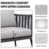 VIRASAT FURNITURE OUTDOOR GREY ROPE SOFA SET 7-SEATER WITH GLASS TOP CENTER TABLE