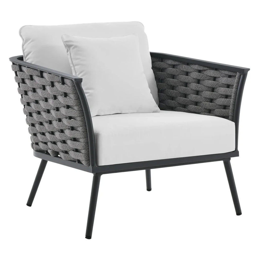 VIRASAT FURNITURE Outdoor Rope 3-Piece Patio Set With Wooden Top Table