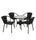 Virasat Outdoor Patio Seating Set 4 Chairs and 1 Table Set (Black)-VIRASAT FURNITURE & FURNISHING