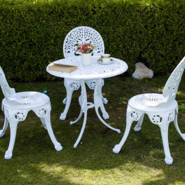 Virasat Cast Aluminium Garden Patio Seating 3 Chair and 1 Table Set