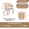 VIRASAT FURNITURE 3 Piece Garden Outdoor Rope Patio Set