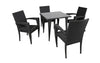 Virasat Outdoor Patio Seating Set 4 Chairs and 1 Table Set (Black)-VIRASAT FURNITURE & FURNISHING