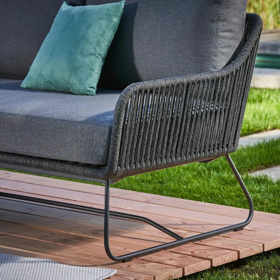 VIRASAT FURNITURE 6-SEATER L-SHAPE OUTDOOR ROPE SOFA SET (GREY)
