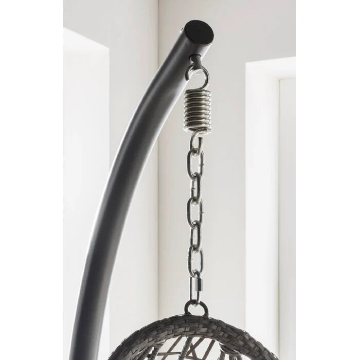 Virasat Single Seater Hanging Swing With Stand For Balcony, Garden Swing (Grey)-VIRASAT FURNITURE & FURNISHING