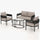 Virasat Outdoor Sofa Set 2 Seater, 2 Single seater and 1 Center Table (Black)-VIRASAT FURNITURE & FURNISHING