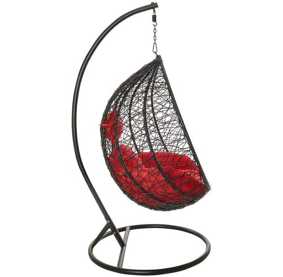 Virasat Lilo Single Seater Hanging Swing With Stand For Balcony , Garden (Black)