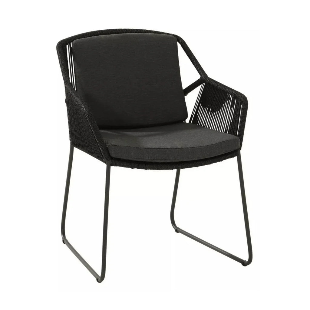 VIRASAT FURNITURE 3 Piece Garden Outdoor Black Rope Patio Set