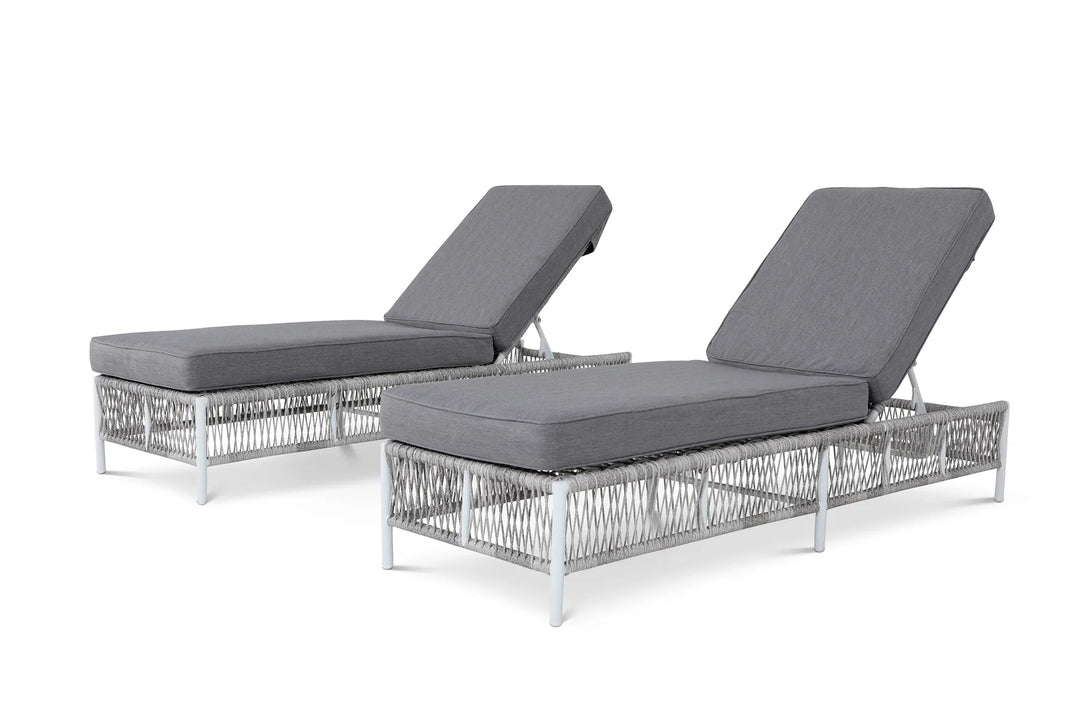 Virasat Jerome Outdoor Swimming Poolside Lounger Set of 2 (Grey)