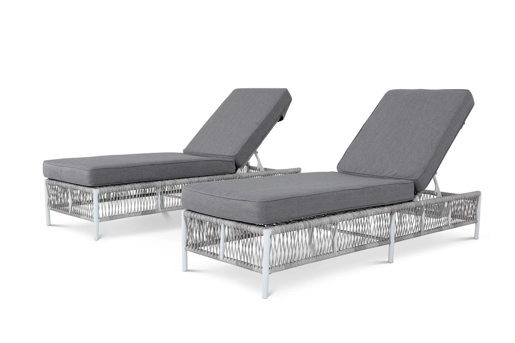 Virasat Outdoor Swimming Poolside Lounger Set of 2 Grey-VIRASAT FURNITURE & FURNISHING