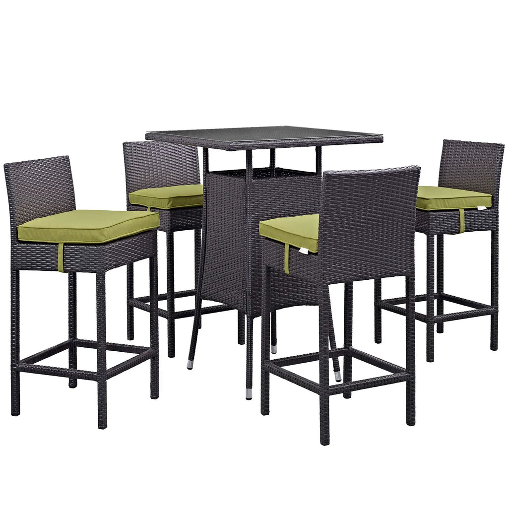 Virasat Outdoor Patio Bar Sets 4 Chairs and 1 Table (Dark Brown)-VIRASAT FURNITURE & FURNISHING