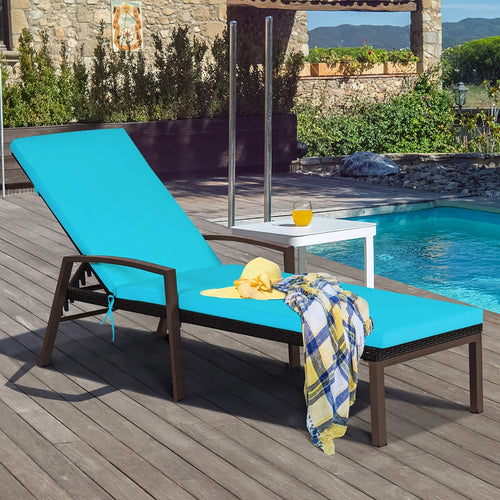 Virasat Outdoor Swimming Poolside Lounger Dark Brown-VIRASAT FURNITURE & FURNISHING