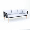 VIRASAT FURNITURE L-SHAPE OUTDOOR ROPE SOFA SET 6-SEATER WITH CENTER TABLE (GREY)