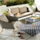 Virasat Outdoor Garden Balcony Sofa Set 2 Seater, 2 Single Seater and 1 Center Table Set (Gray + Beige)