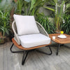 VIRASAT FURNITURE Outdoor Rope 3-Piece Patio Set With Wooden Top Table