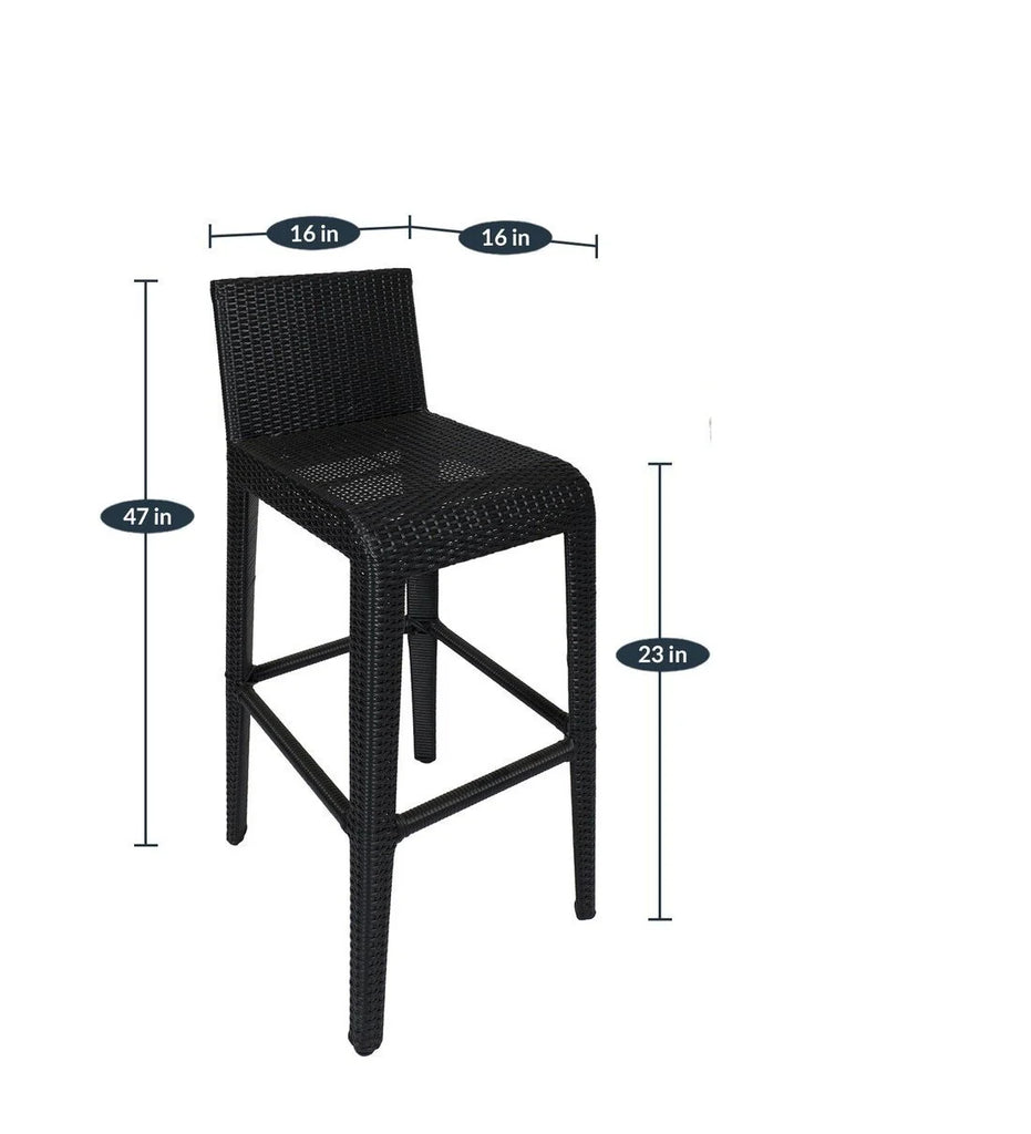 Virasat Outdoor Patio Bar Sets 2 Chairs and 1 Table Black-VIRASAT FURNITURE & FURNISHING