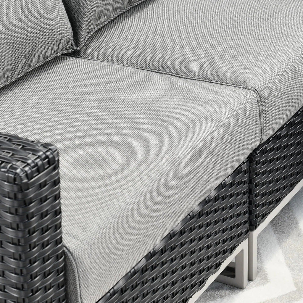 VIRASAT FURNITURE L-SHAPE OUTDOOR RATTAN WICKER SOFA SET 7-SEATER