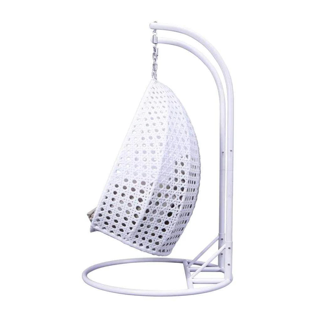 Virasat Double Seater Hanging Swing With Stand For Balcony, Garden Swing (White)-VIRASAT FURNITURE & FURNISHING