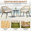 VIRASAT FURNITURE Outdoor Wicker 3-Piece Patio Set (Beige & White)