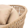 Virasat Outdoor Poolside Sunbed With Cushion Daybed (Tan) Braided & Rope-VIRASAT FURNITURE & FURNISHING