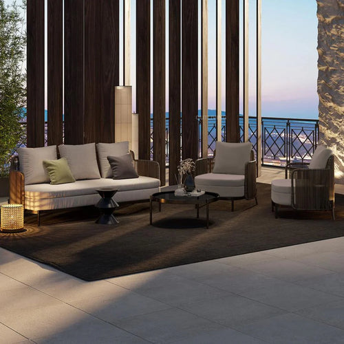 Virasat Outdoor Garden Balcony Sofa Set 3 Seater, 2 Single Seater and 1 Center Table Set (Brown)-VIRASAT FURNITURE & FURNISHING