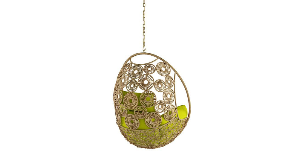 Virasat Single Seater Hanging Swing Without Stand For Balcony , Garden Swing (Honey)-VIRASAT FURNITURE & FURNISHING