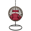 Virasat Single Seater Hanging Swing With Stand For Balcony, Garden Swing (Light Brown)-VIRASAT FURNITURE & FURNISHING