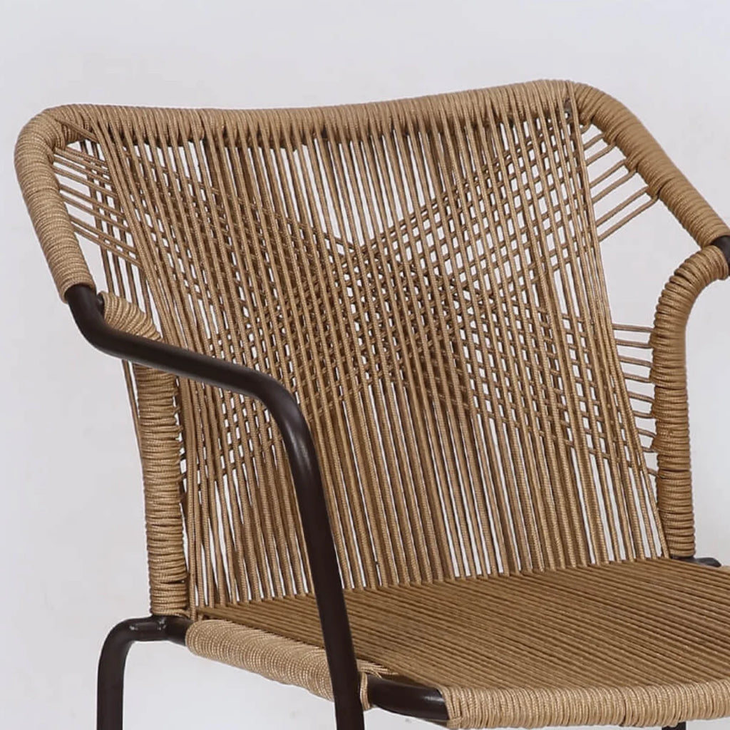 VIRASAT FURNITURE 3-Piece Outdoor Beige Rope Patio Set