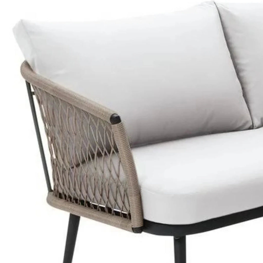 VIRASAT FURNITURE 5 SEATER L-SHAPE OUTDOOR HANDWOVEN ROPE SOFA SET (ALL-WEATHER)